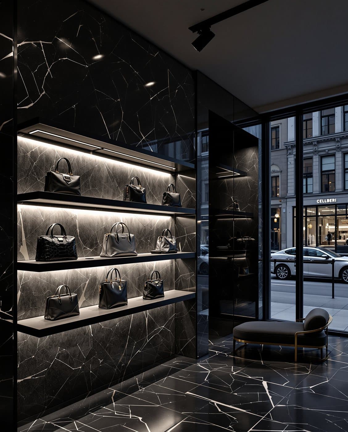 A luxury boutique interior